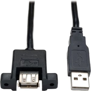 Tripp Lite U024-06N-PM 6-in. Panel Mount USB 2.0 Extension Cable (USB A M/F)