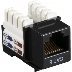 Black Box CAT6J-BK-25PAK CAT6 Value Line Keystone Jack, Black, 25-Pack