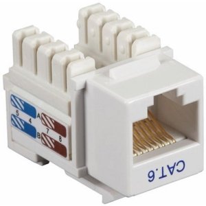 Black Box CAT6J-WH-25PAK CAT6 Value Line Keystone Jack, White, 25-Pack