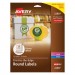 Avery 22807 Round Print-to-the-Edge Labels, 2" dia, Glossy White, 120/Pack AVE22807