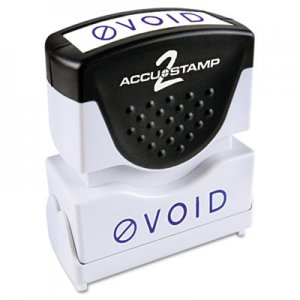 ACCUSTAMP2 COS035584 Pre-Inked Shutter Stamp with Microban, Blue, VOID, 1 5/8 x 1/2