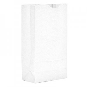 Genpak BAGGW10500 Grocery Paper Bags, 6.31" x 13.38", White, 500 Bags
