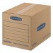 Bankers Box 7713801 SmoothMove Basic Small Moving Boxes, 16l x 12w x 12h, Kraft/Blue, 25/BD FEL7713801