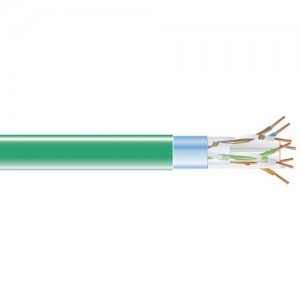 Black Box EVNSL0607A-1000 CAT6 400-MHz Shielded Solid Bulk Cable (F/UTP), PVC, 1000-ft. (304.8-m), Green