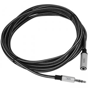 SIIG CB-AU0D12-S1 Woven Fabric Braided 3.5mm Stereo Aux Cable (M/F) - 3M