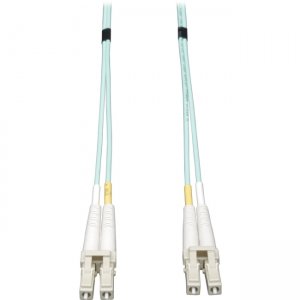 Tripp Lite N820-20N 0.5M (20-in.) Duplex Multimode 50/125 Aqua OM3 Fiber Patch Cable, LC/LC