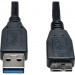 Tripp Lite U326-001-BK USB 3.0 SuperSpeed Device Cable (A to Micro-B M/M) Black, 1-ft