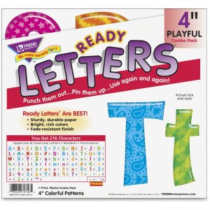 TREND 79756 Colorful Patterns 4-inch Ready Letters TEP79756