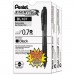 Pentel BL107ASW2 EnerGel-X Retractable Roller Gel Pen, .7mm, Black Barrel, Black Ink, 24/Pack PENBL107ASW2