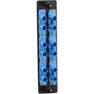 Black Box JPM460C High-Density Adapter Panel, Ceramic Sleeves, (6) ST Duplex Pairs, Blue