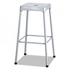 Safco SAF6606SL Bar-Height Steel Stool, 29" Seat Height, Supports up to 250 lbs., Silver Seat/Silver Back, Silver Base