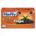 Hefty E27744CT Easy Flaps Trash Bags, .85 mil, 30gal, Black, 40/Box, 6 Boxes/Carton RFPE27744CT