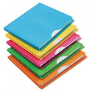 Pendaflex PFX50992 Glow Poly File Jacket, Straight Tab, Letter Size, Assorted Colors, 5/Pack
