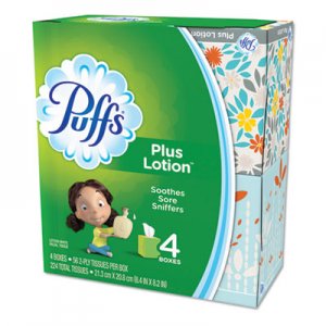 Puffs PGC34899CT Plus Lotion Facial Tissue, 1-Ply, White, 56 Sheets/Box, 24 Boxes/Carton