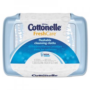 Cottonelle KCC36734CT Fresh Care Flushable Cleansing Cloths, White, 3.75 x 5.5, 42/Pack, 8 Packs/CT