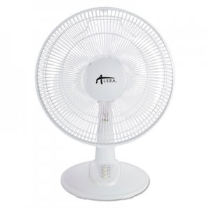 Alera ALEFAN122W 12" 3-Speed Oscillating Desk Fan, Plastic, White