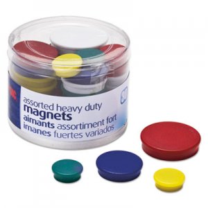 Officemate OIC92501 Assorted Heavy-Duty Magnets, Circles, Assorted Sizes and Colors, 30/Tub