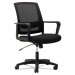 OIF OIFMS4217 Mesh Mid-Back Chair, Supports up to 225 lbs., Black Seat/Black Back, Black Base
