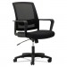 OIF OIFMS4217 Mesh Mid-Back Chair, Supports up to 225 lbs., Black Seat/Black Back, Black Base