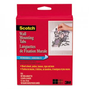 Scotch MMM7225 Precut Removable Mounting Tabs, Double-Sided, 1/2 x 3/4, 480/Pack
