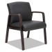 Alera ALERL4319E Reception Lounge Series Guest Chair, Espresso/Black Leather