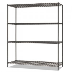 Alera ALESW206018BA All-Purpose Wire Shelving Starter Kit, 4-Shelf, 60 x 18 x 72, Black Anthracite Plus