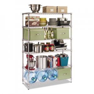 Alera ALESW664818SR NSF Certified 6-Shelf Wire Shelving Kit, 48w x 18d x 72h, Silver