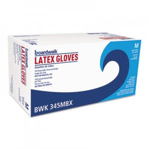 Boardwalk BWK345MCT General-Purpose Latex Gloves, Natural, Medium, Powder-Free, 4.4 mil, 1000/Ctn