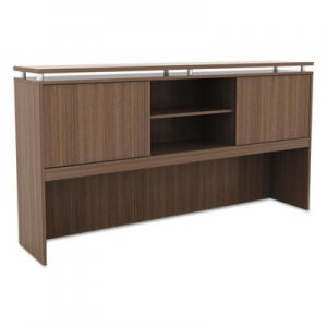 Alera ALESE267215WA Sedina Series Hutch with Sliding Doors, 72w x 15d x 42 1/2h, Modern Walnut