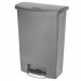 Rubbermaid Commercial RCP1883606 Slim Jim Resin Step-On Container, Front Step Style, 24 gal, Gray