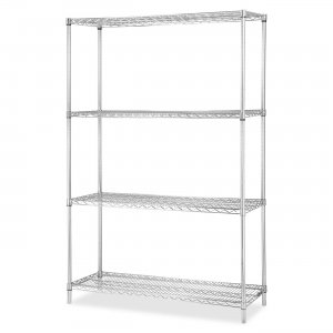 Lorell 84187 Industrial Chrome Wire Shelving Starter Kit