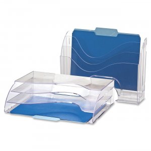 OIC 22904 Clear Wave 2-way Desktop Organizer