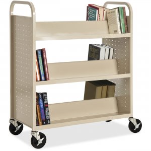 Lorell 49202 Double-sided Book Cart