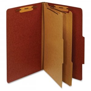 Globe-Weis PU64 RED Legal Classification Folders With Divider PFXPU64RED