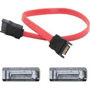 AddOn SATAMM18IN-5PK 5 pack of 45.72cm (18.00in) SATA Male to Male Red Cable