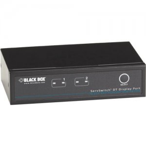 Black Box KV9702A ServSwitch KVM Switch DT DisplayPort with USB and Audio, 2-Port