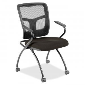 Lorell 8437404 Mesh Back Fabric Seat Nesting Chairs