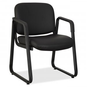 Lorell 84577 Black Leather Guest Chair