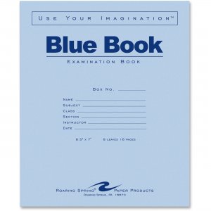 Roaring Spring 77512EA Examination Blue Book ROA77512EA