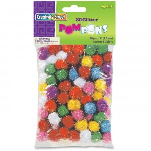 ChenilleKraft 811601 1/2" Glitter PomPons CKC811601