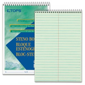 TOPS 8021DZ Green Tint Steno Books TOP8021DZ