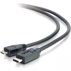 C2G 28850 3ft USB 2.0 USB-C to USB-Micro B Cable - Black