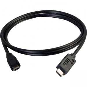 C2G 28853 12ft USB 2.0 USB-C to USB-Micro B Cable - Black