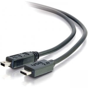 C2G 28857 12ft USB 2.0 USB-C to USB-Mini B Cable M/M - Black