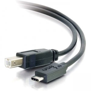 C2G 28861 12ft USB 2.0 USB-C to USB-B Cable M/M - Black