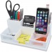Victor W9525 Pure White Collection Wood Desk Organizer with Smart Phone Holder