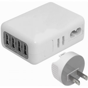4XEM 4XUSBCHARGER4 Universal USB Power Adapter/Wall Charger for all USB Devices 4Port