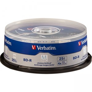 Verbatim 98909 M-Disc BD-R 25GB 4X with Branded Surface - 25pk Spindle