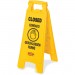Rubbermaid Commercial 6112-78YW 6112-78 Floor Sign with Multi-Lingual "Closed" Imprint, 2-Sided RCP611278YW