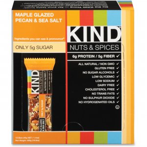KIND 17930 Maple Glazed Pecan/Sea Salt Nut/Spice Bars KND17930